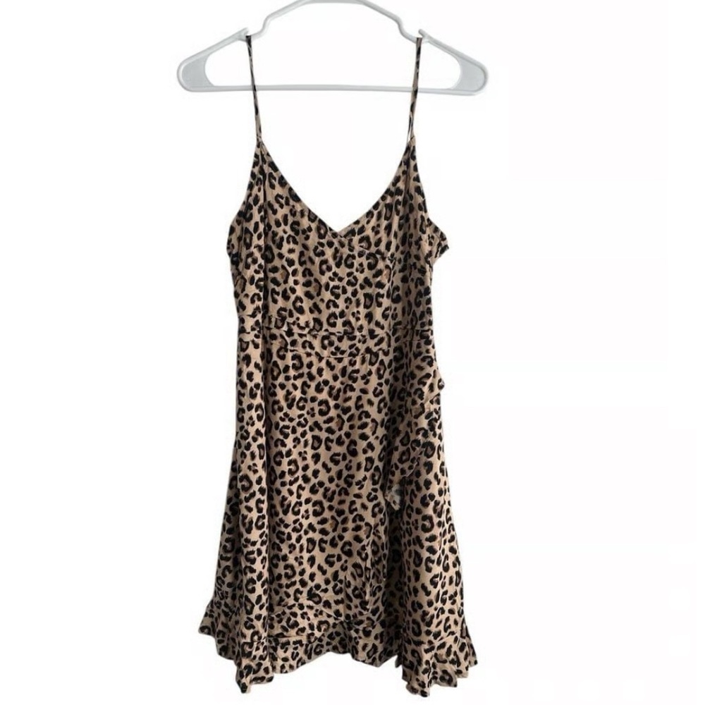 VINTAGE H&M Leopard Print Ruffle Dress
